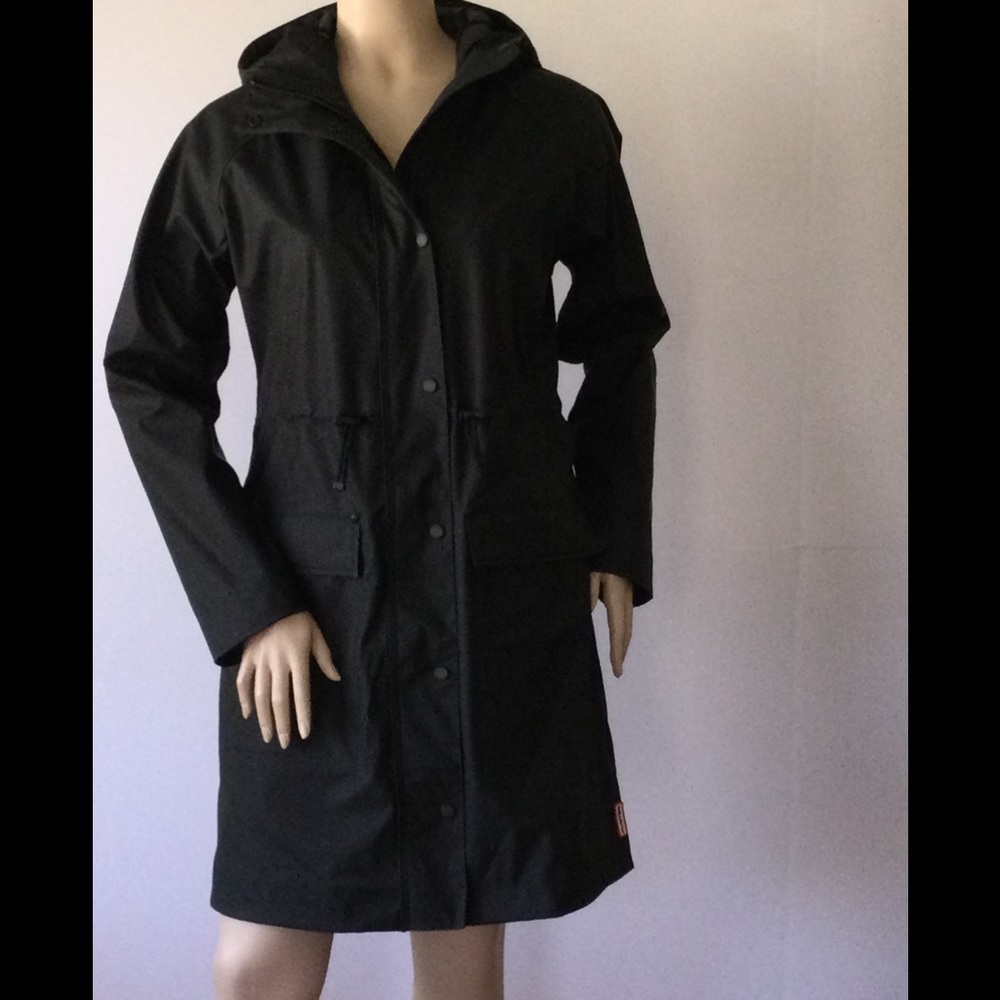 NEW HUNTER (Size S) Original Lightweight Rubberized Waterproof Parka, Black